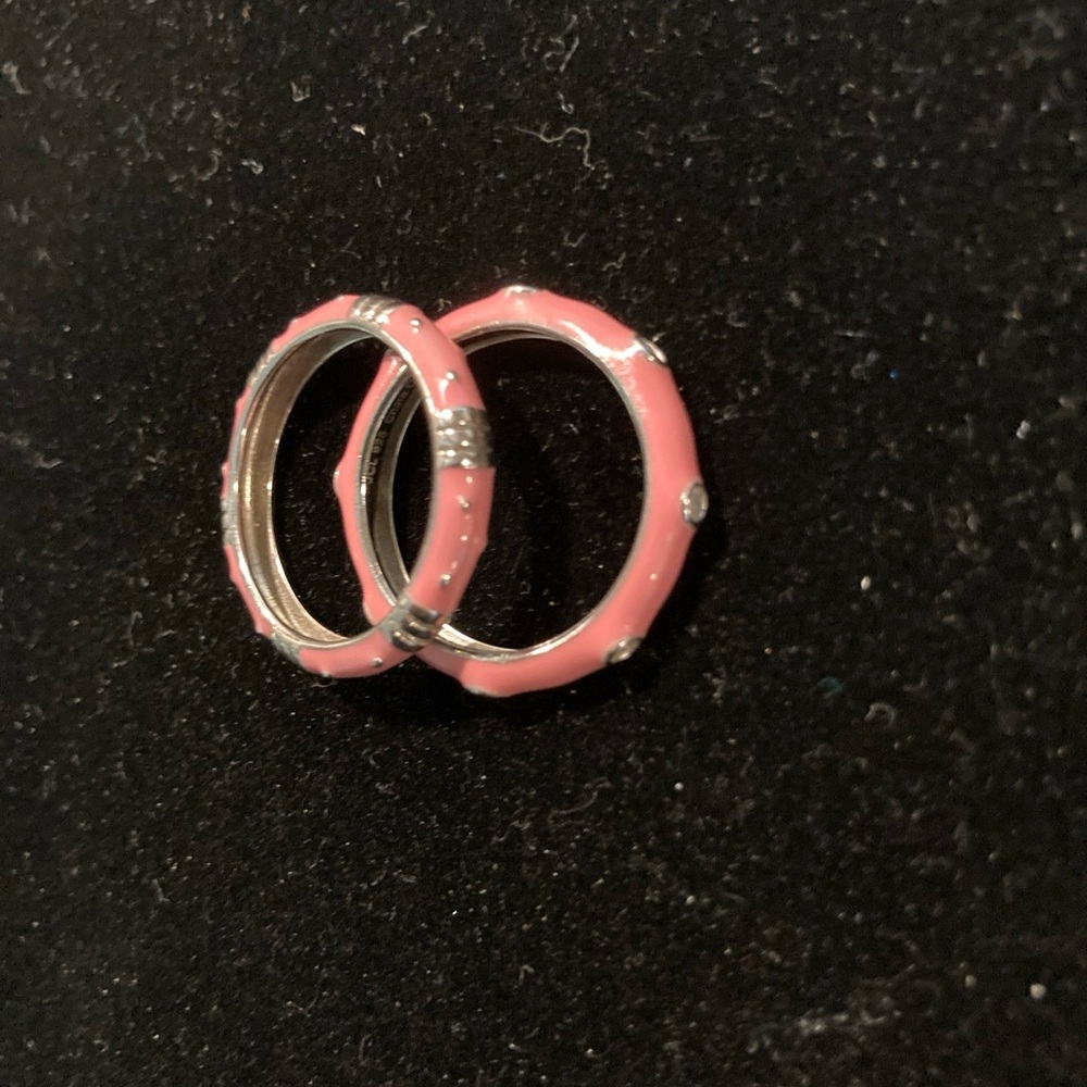 Two .925 Enamel Rings, Size 9.5